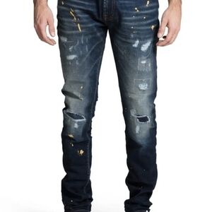 Men's Distressed Blue Jeans